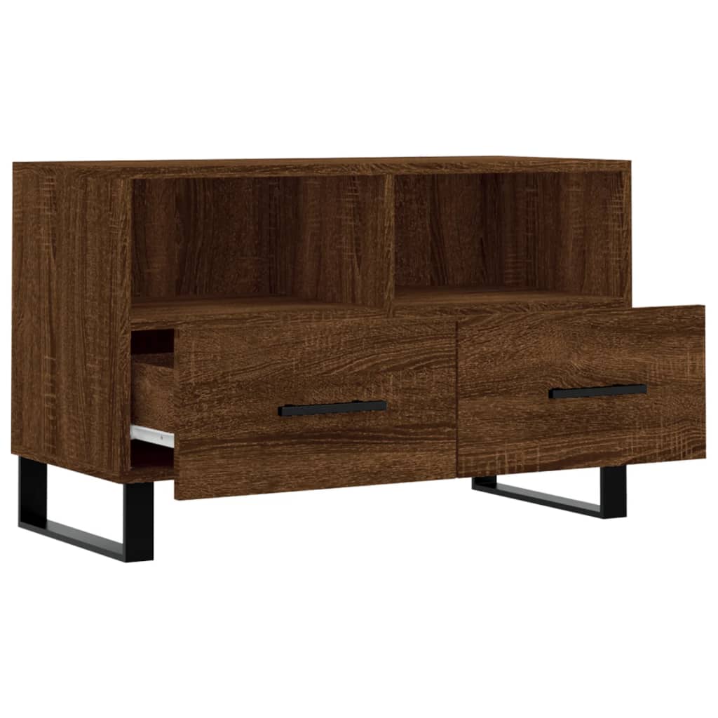 TV Cabinet Brown Oak 80x36x50 cm Engineered Wood