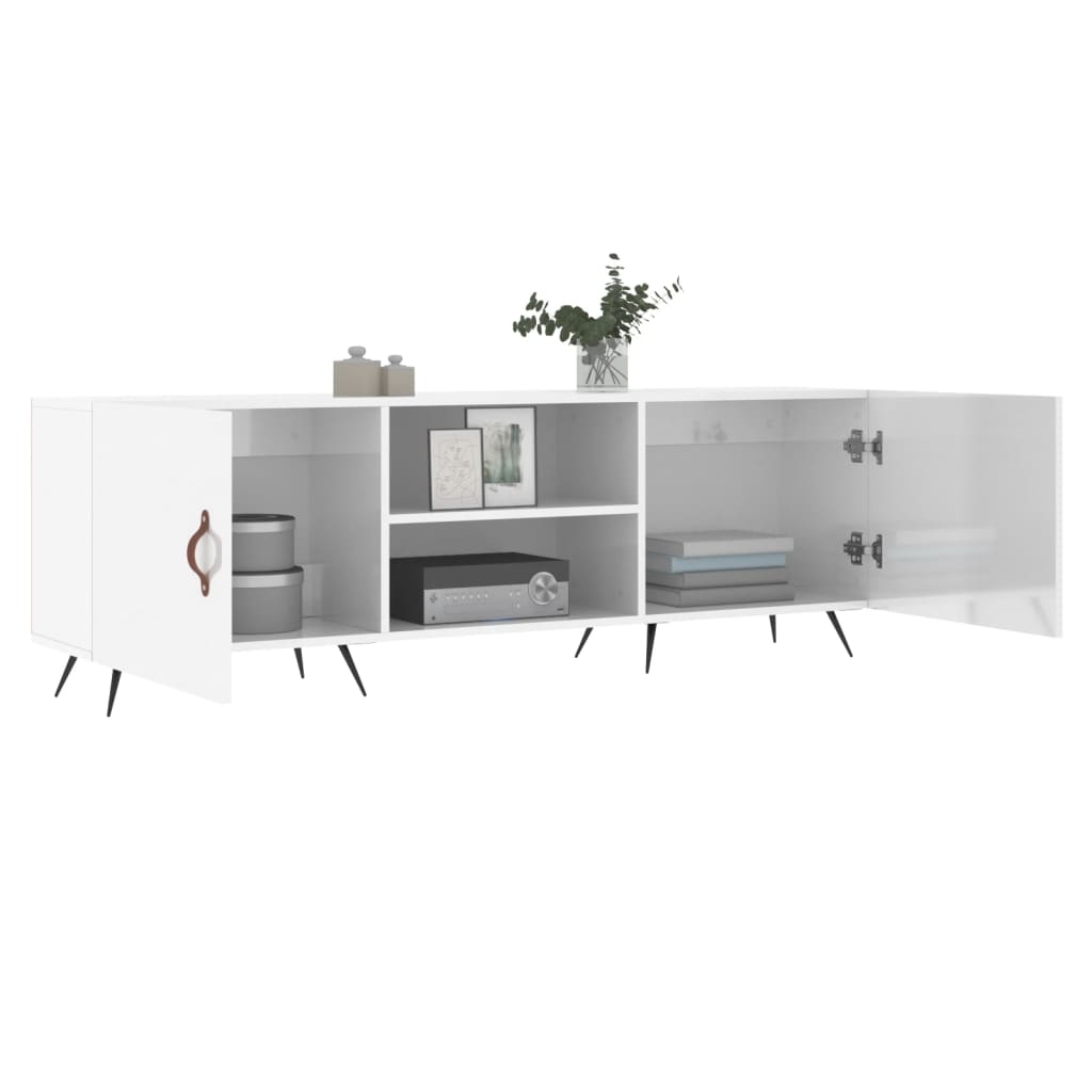 TV Cabinet High Gloss White 150x30x50 cm Engineered Wood