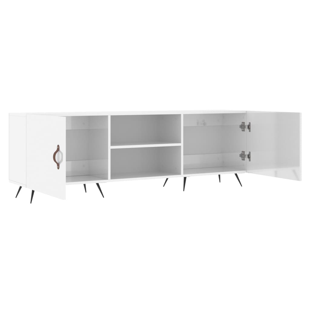 TV Cabinet High Gloss White 150x30x50 cm Engineered Wood