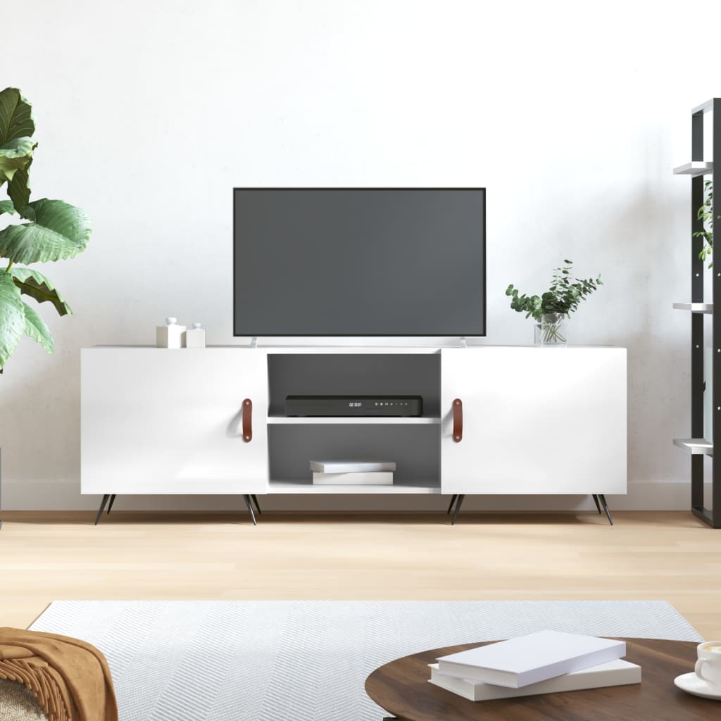 TV Cabinet High Gloss White 150x30x50 cm Engineered Wood