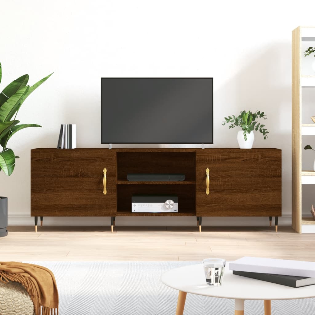 TV Cabinet Brown Oak 150x30x50 cm Engineered Wood