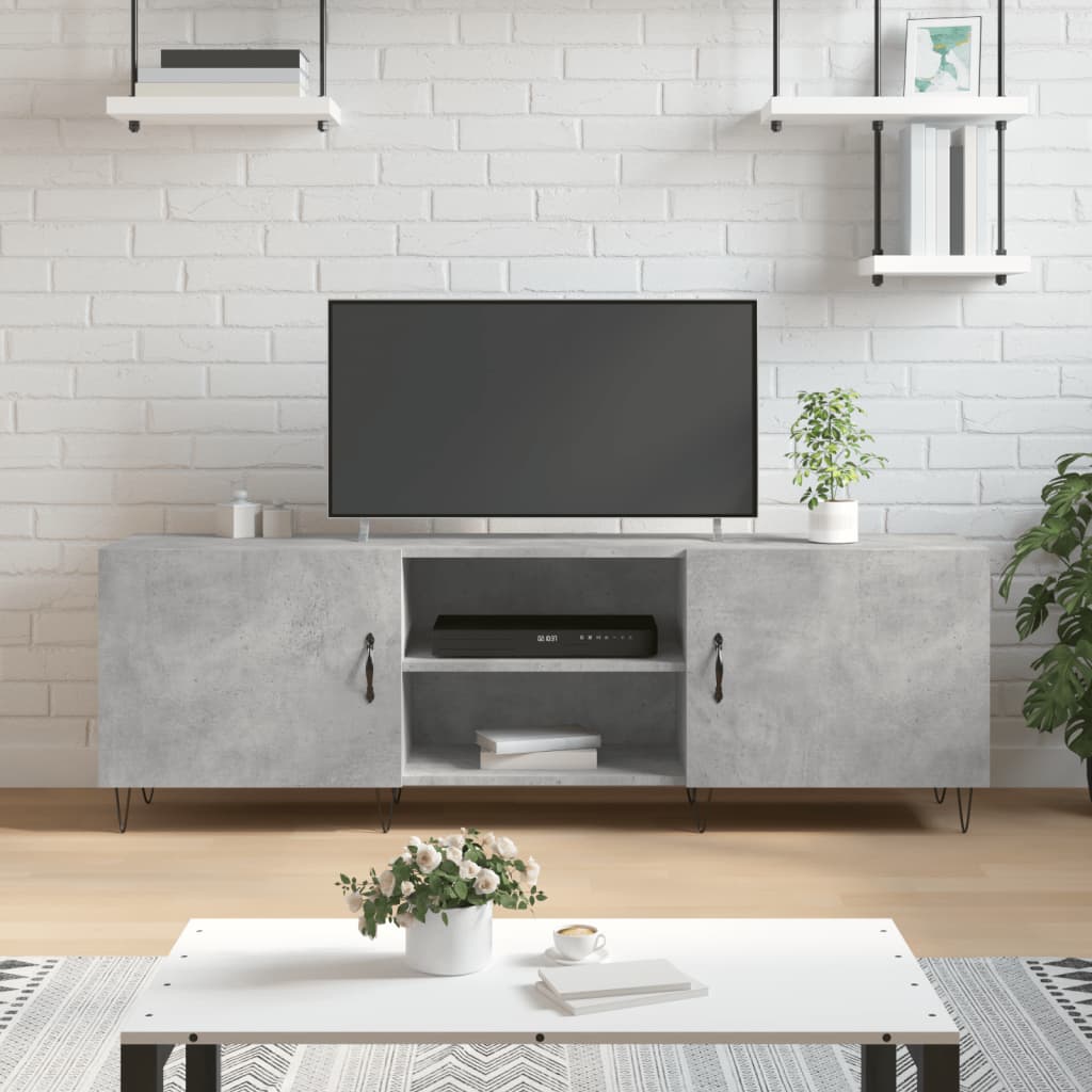 TV Cabinet Concrete Grey 150x30x50 cm Engineered Wood