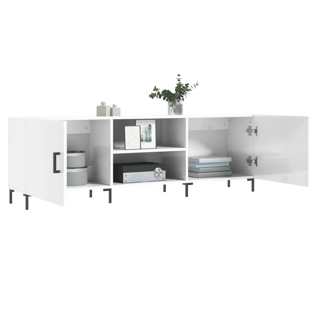 TV Cabinet High Gloss White 150x30x50 cm Engineered Wood