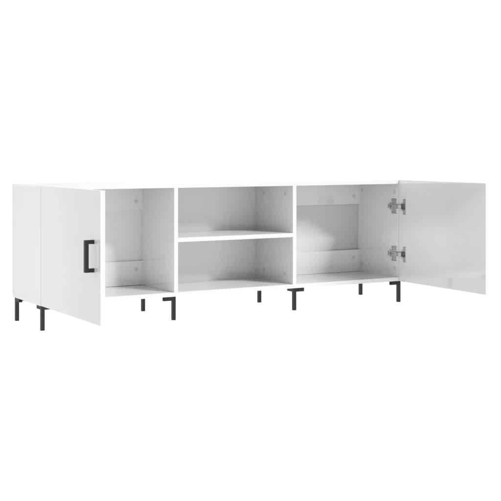 TV Cabinet High Gloss White 150x30x50 cm Engineered Wood