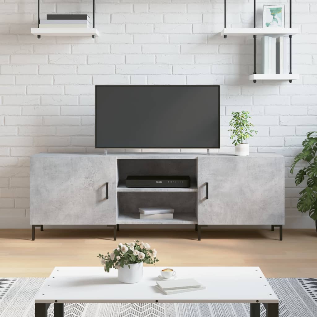 TV Cabinet Concrete Grey 150x30x50 cm Engineered Wood