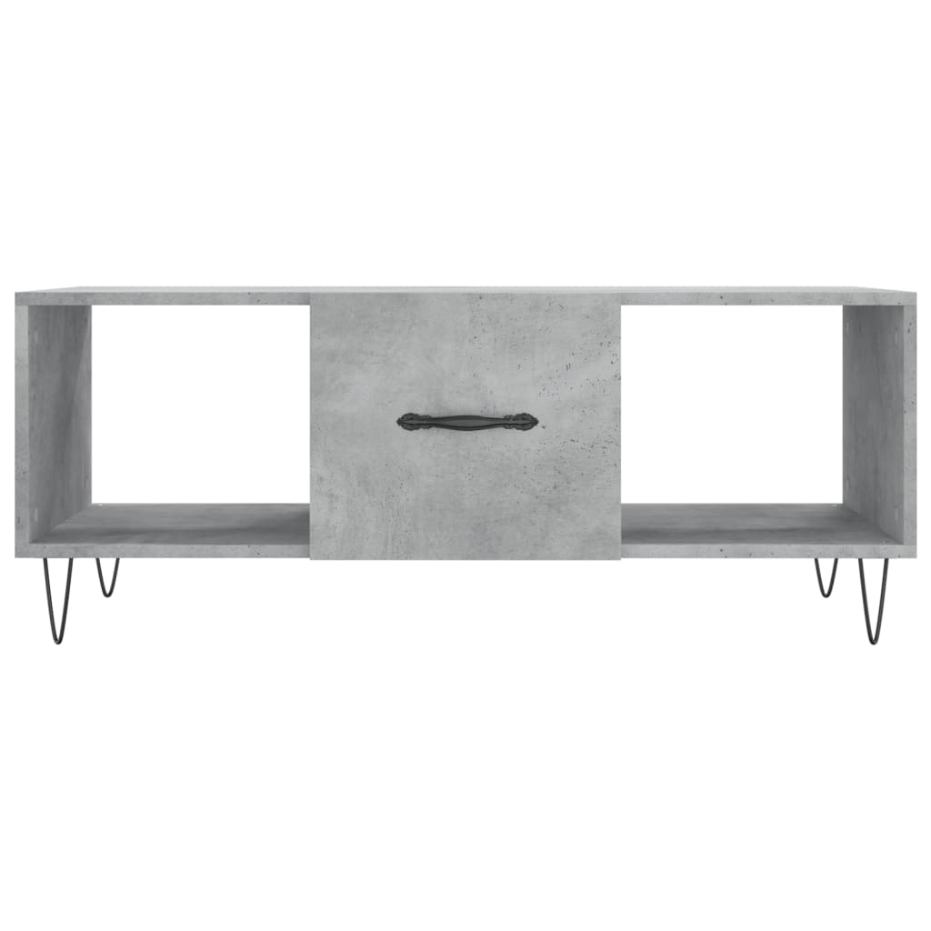 Coffee Table Concrete Grey 102x50x40 cm Engineered Wood