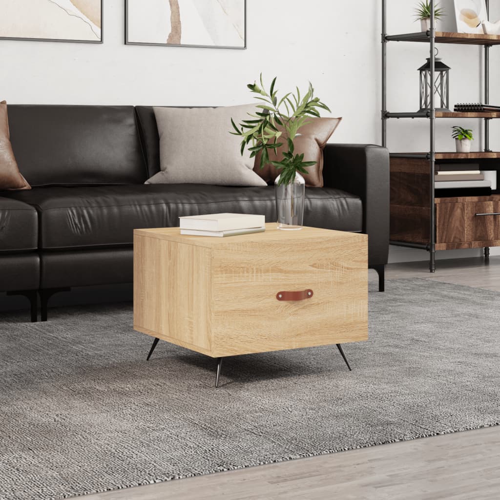 Coffee Table Sonoma Oak 50x50x40 cm Engineered Wood