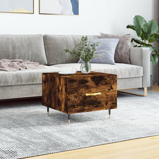 Coffee Table Smoked Oak 50x50x40 cm Engineered Wood