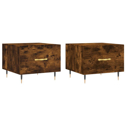 Coffee Tables 2 pcs Smoked Oak 50x50x40 cm Engineered Wood