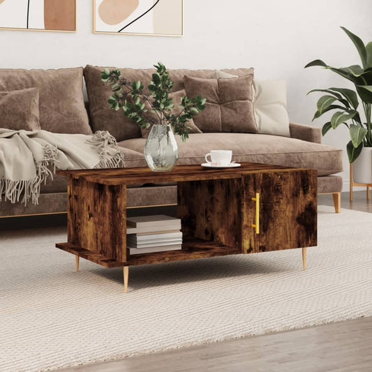 Coffee Table Smoked Oak 90x50x40 cm Engineered Wood