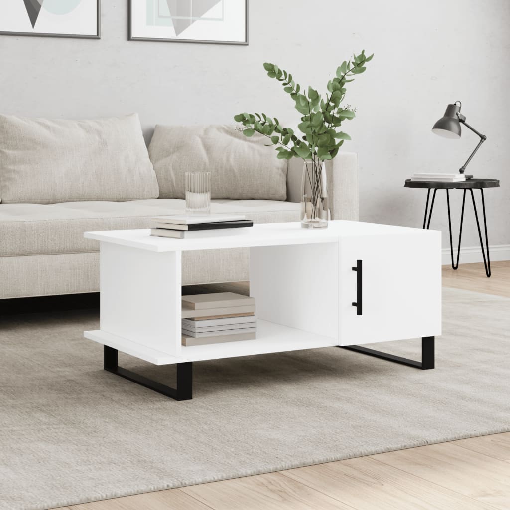 Coffee Table White 90x50x40 cm Engineered Wood