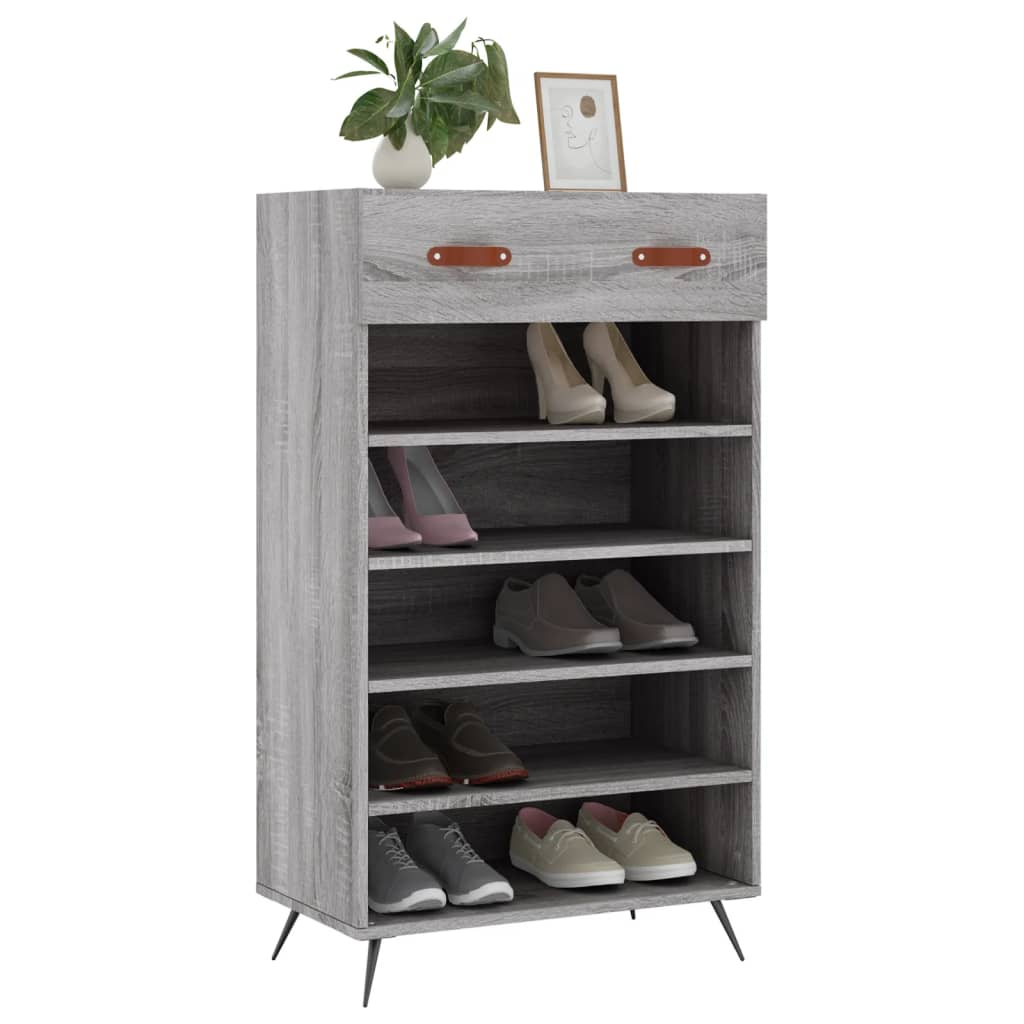 Shoe Cabinet Grey Sonoma 60x35x105 cm Engineered Wood