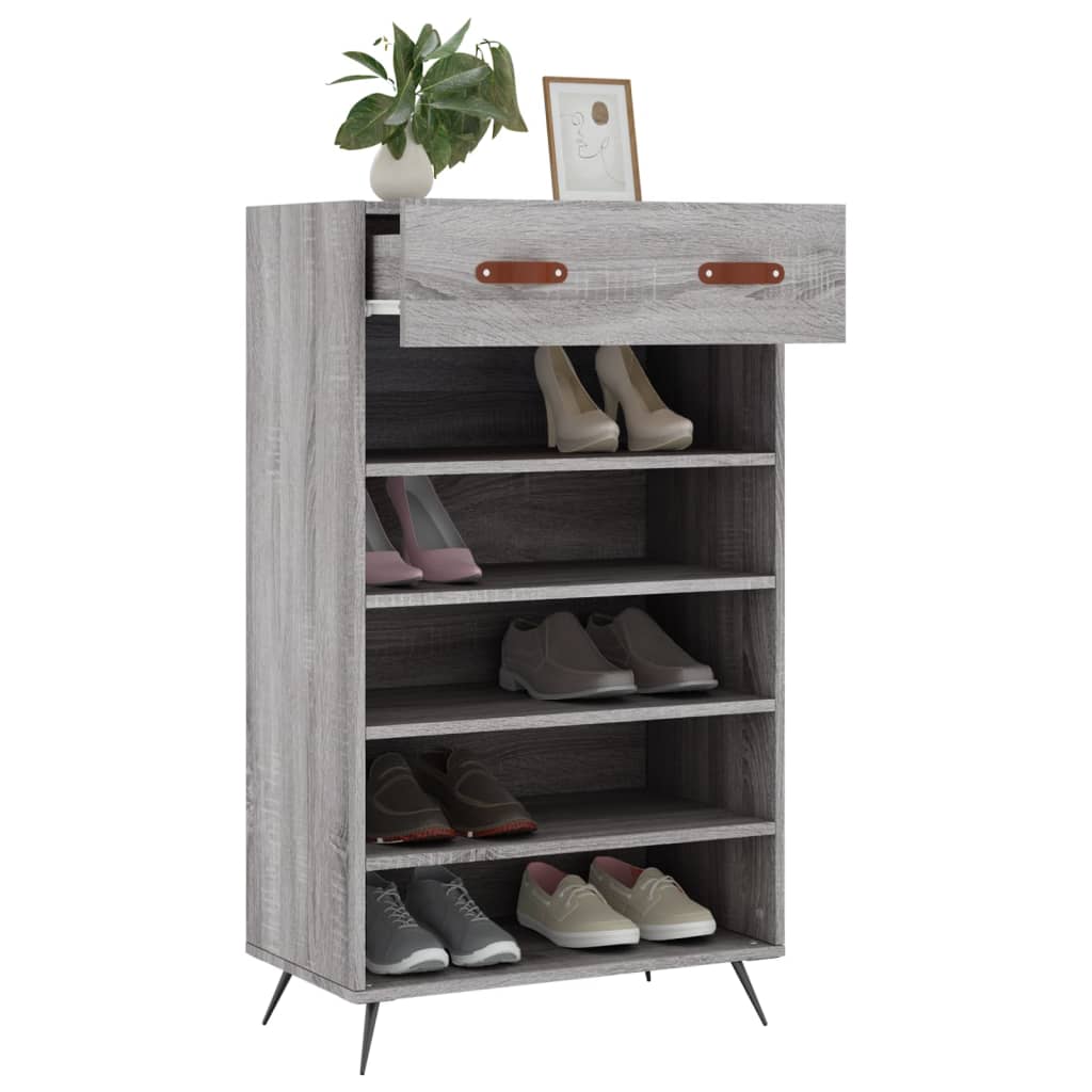 Shoe Cabinet Grey Sonoma 60x35x105 cm Engineered Wood