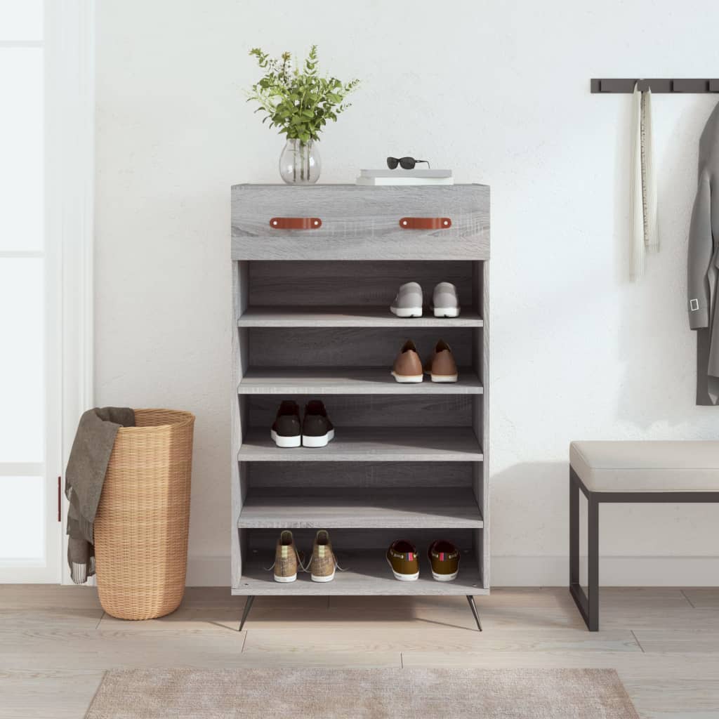 Shoe Cabinet Grey Sonoma 60x35x105 cm Engineered Wood