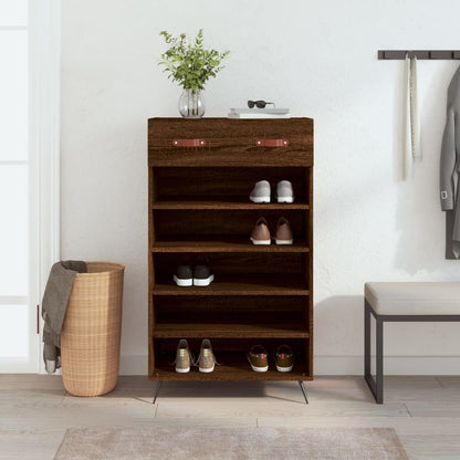 Shoe Cabinet Brown Oak 60x35x105 cm Engineered Wood