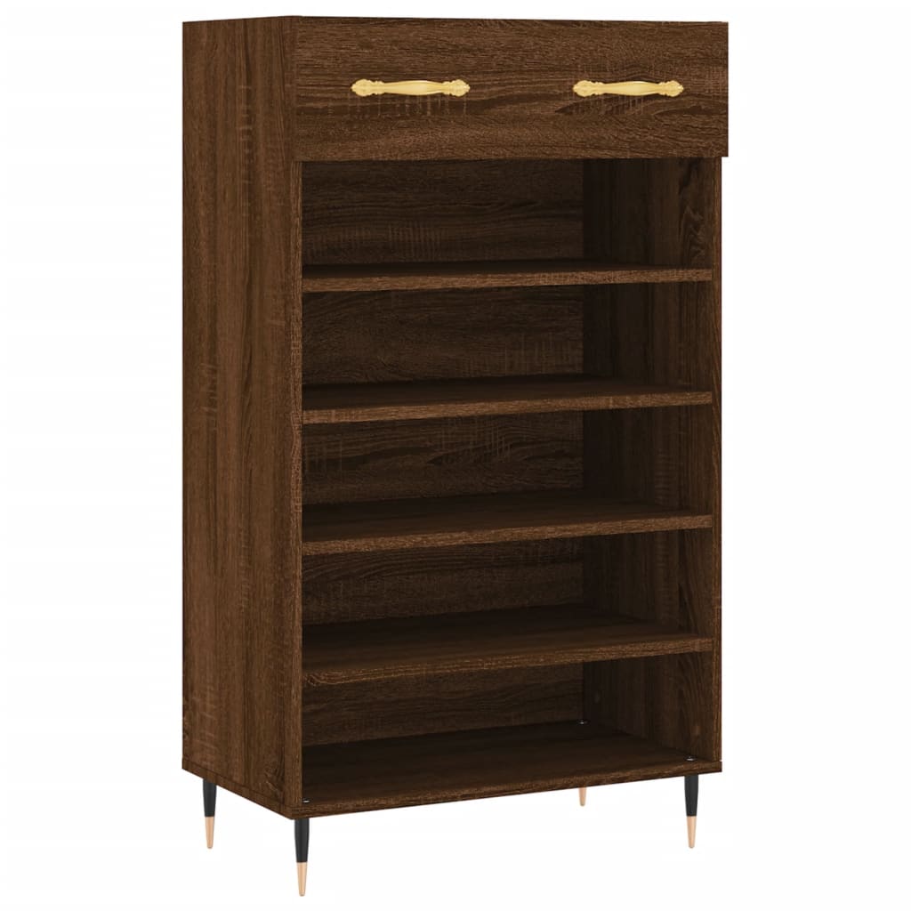 Shoe Cabinet Brown Oak 60x35x105 cm Engineered Wood