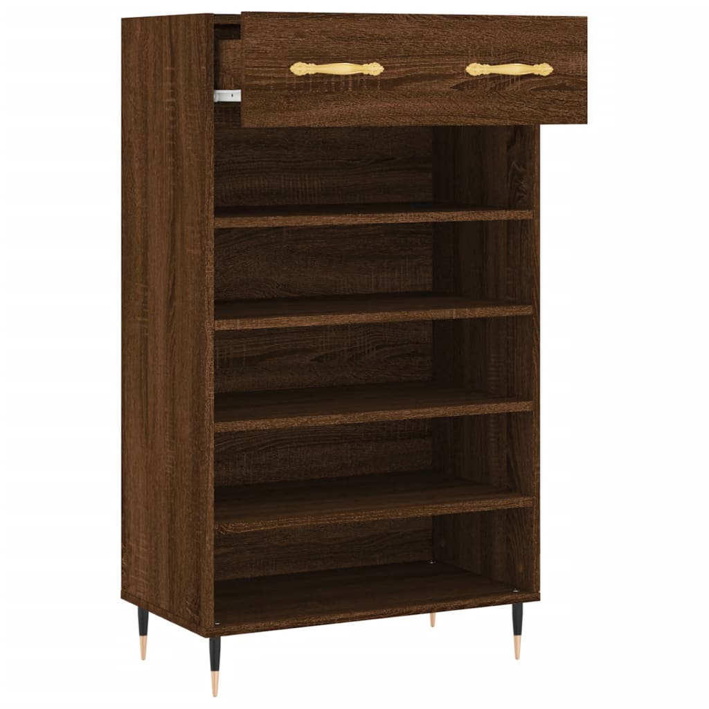 Shoe Cabinet Brown Oak 60x35x105 cm Engineered Wood