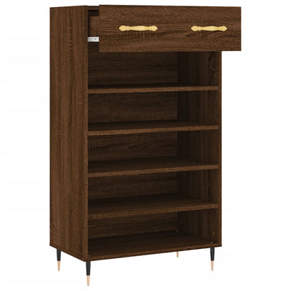 Shoe Cabinet Brown Oak 60x35x105 cm Engineered Wood