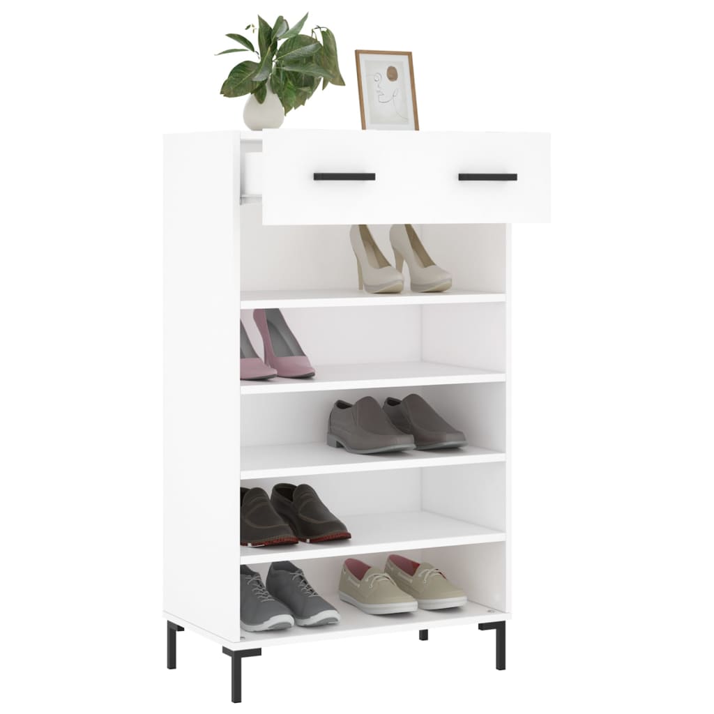 Shoe Cabinet White 60x35x105 cm Engineered Wood