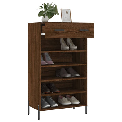 Shoe Cabinet Brown Oak 60x35x105 cm Engineered Wood