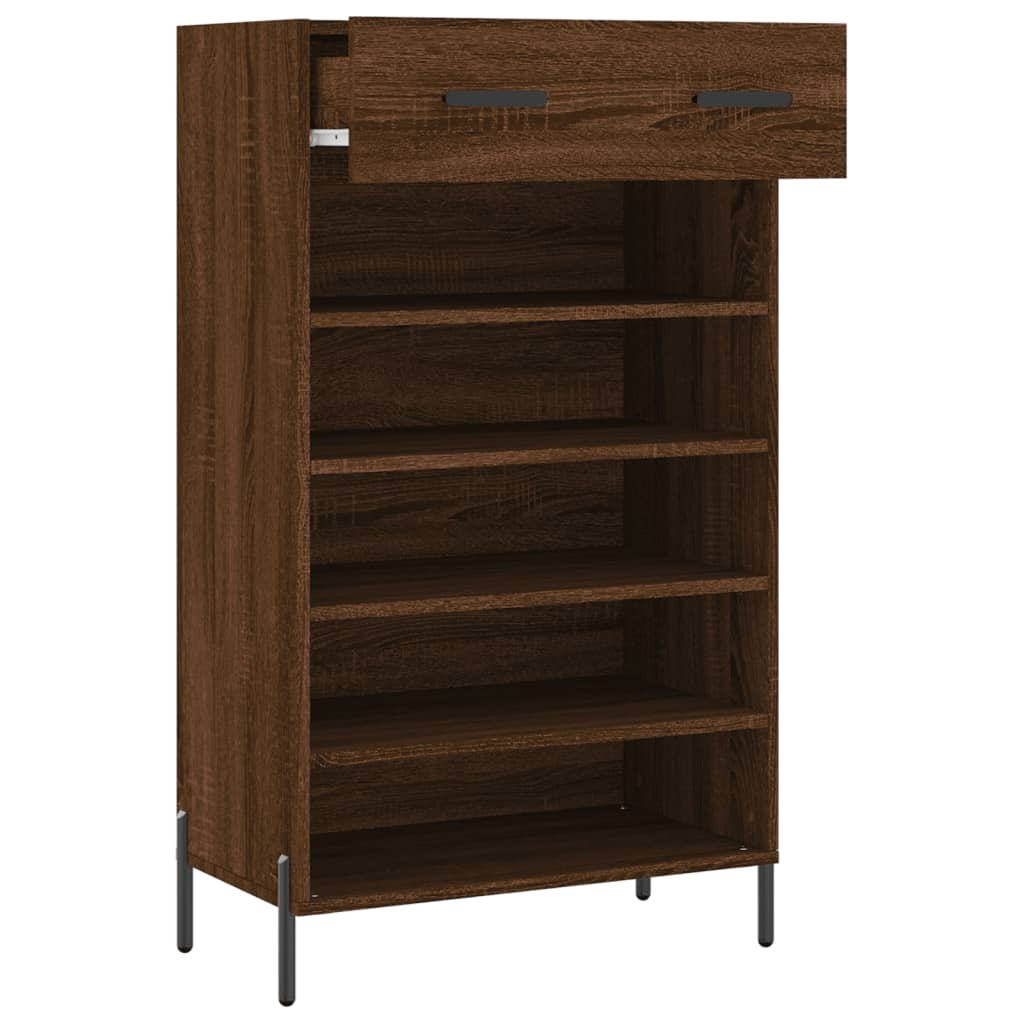 Shoe Cabinet Brown Oak 60x35x105 cm Engineered Wood