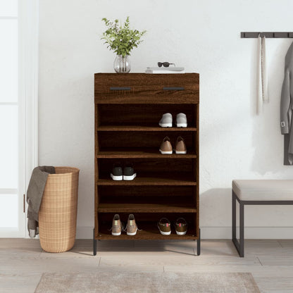 Shoe Cabinet Brown Oak 60x35x105 cm Engineered Wood