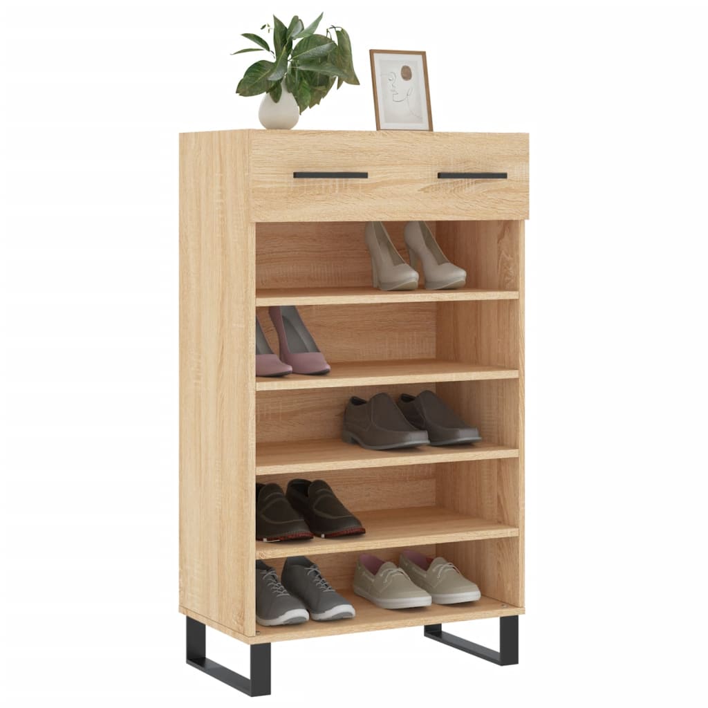 Shoe Cabinet Sonoma Oak 60x35x105 cm Engineered Wood