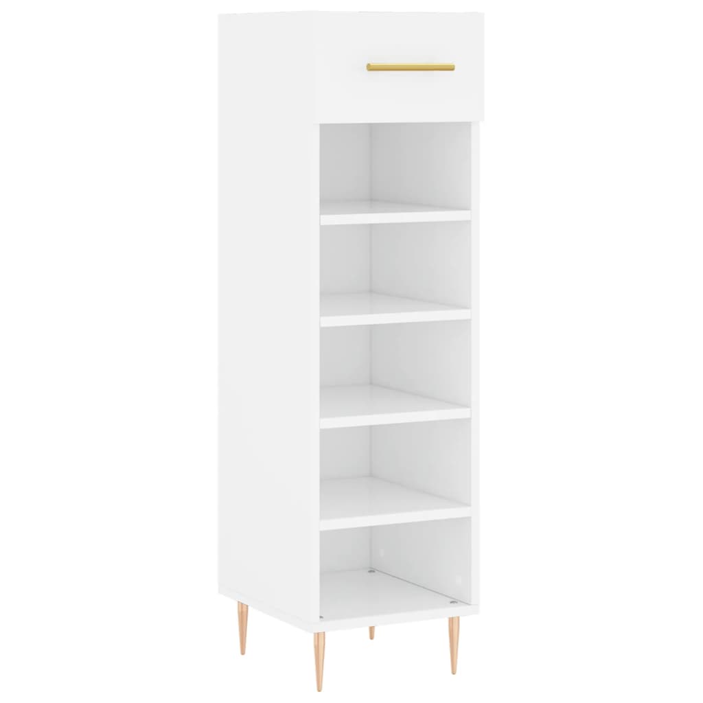 Shoe Cabinet White 30x35x105 cm Engineered Wood