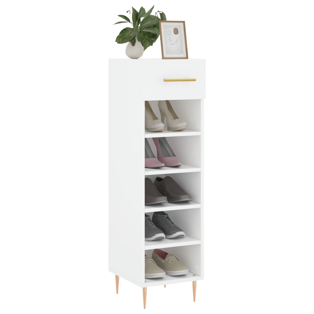 Shoe Cabinet White 30x35x105 cm Engineered Wood