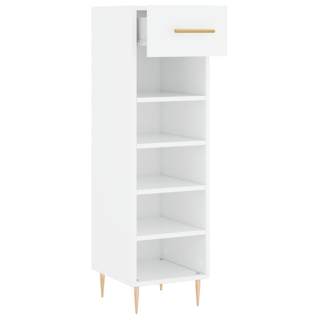 Shoe Cabinet White 30x35x105 cm Engineered Wood