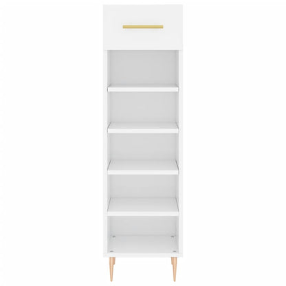 Shoe Cabinet White 30x35x105 cm Engineered Wood