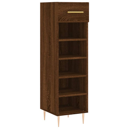 Shoe Cabinet Brown Oak 30x35x105 cm Engineered Wood