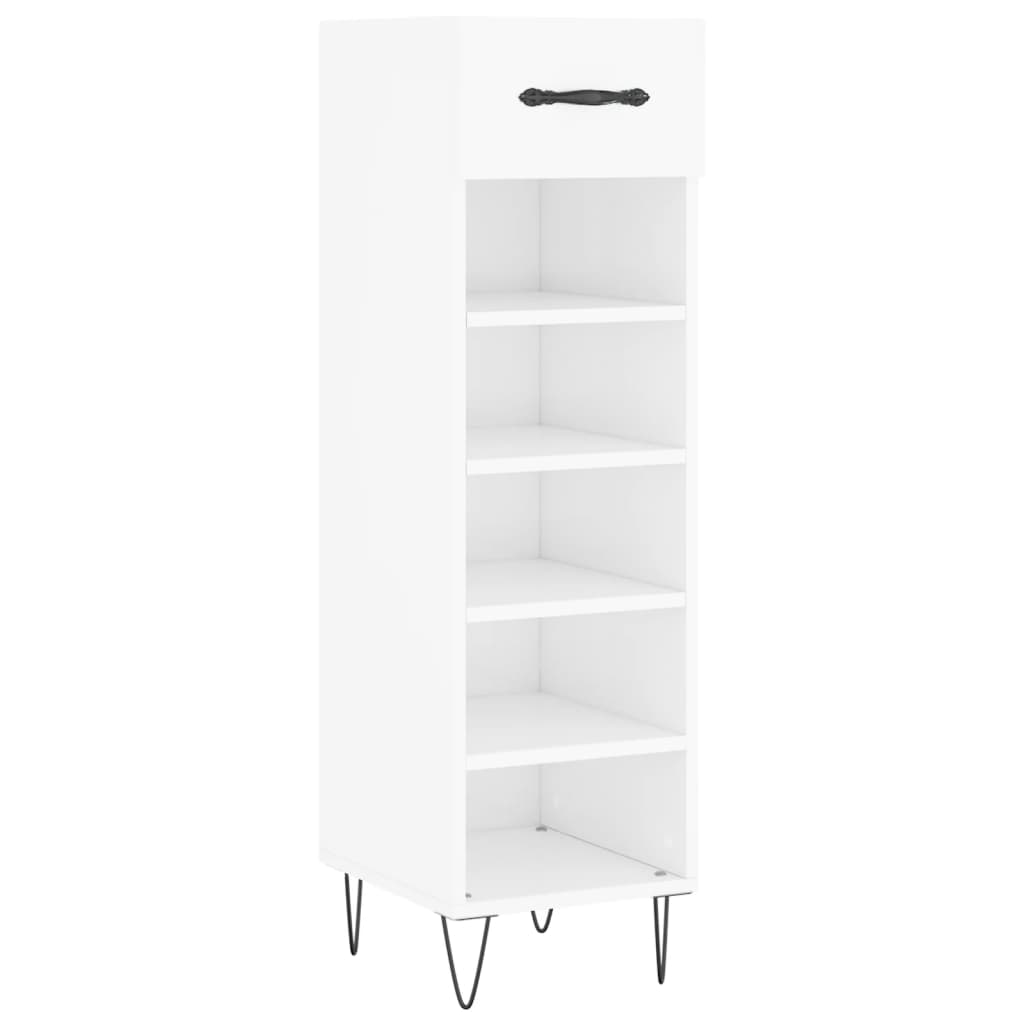 Shoe Cabinet High Gloss White 30x35x105 cm Engineered Wood