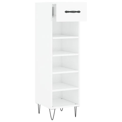 Shoe Cabinet High Gloss White 30x35x105 cm Engineered Wood