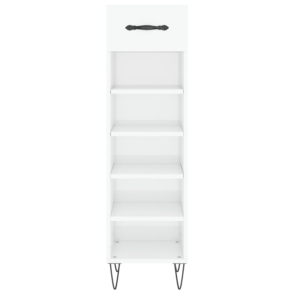 Shoe Cabinet High Gloss White 30x35x105 cm Engineered Wood