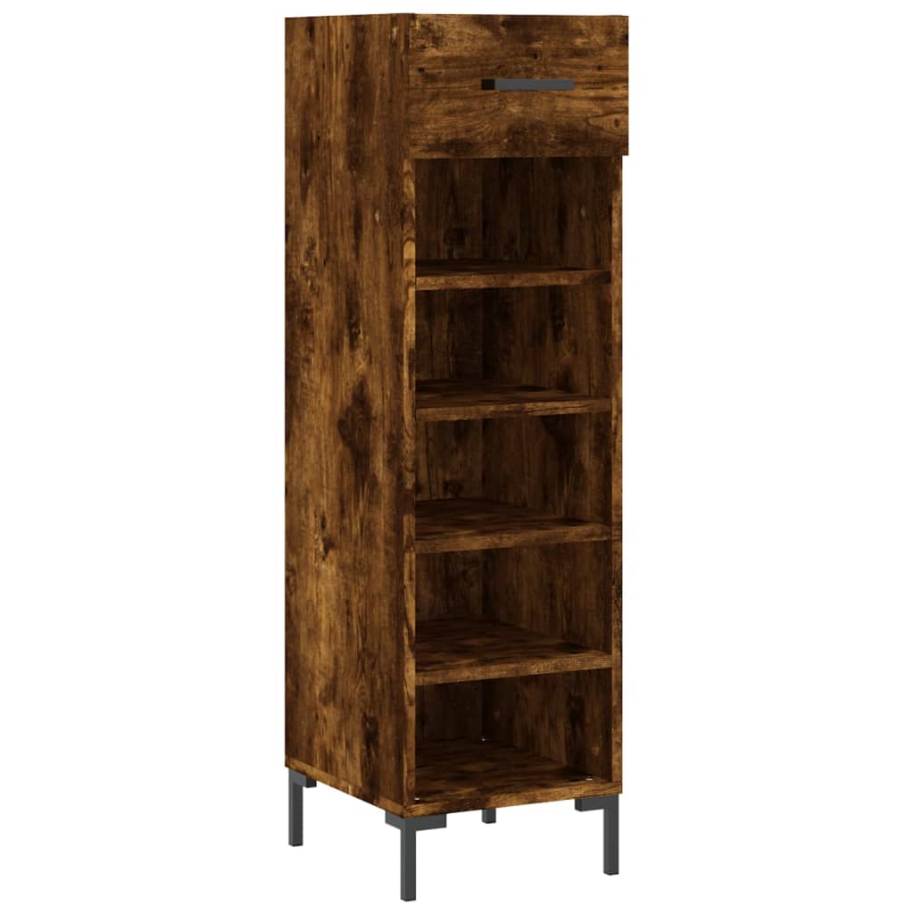 Shoe Cabinet Smoked Oak 30x35x105 cm Engineered Wood