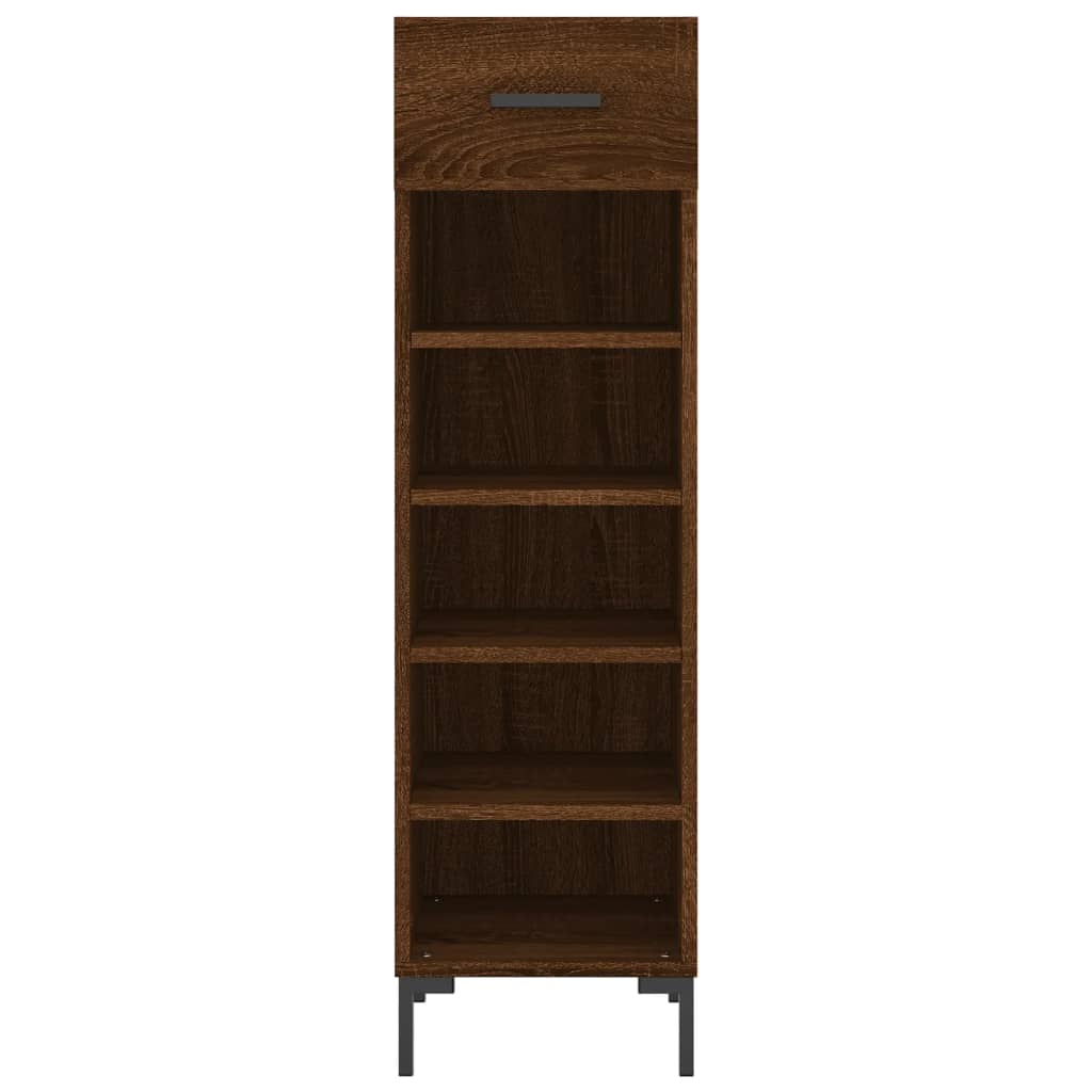 Shoe Cabinet Brown Oak 30x35x105 cm Engineered Wood