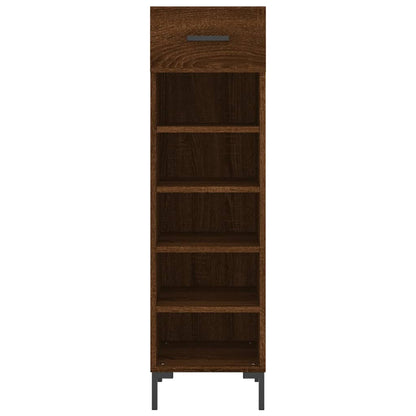 Shoe Cabinet Brown Oak 30x35x105 cm Engineered Wood