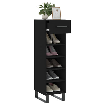 Shoe Cabinet Black 30x35x105 cm Engineered Wood