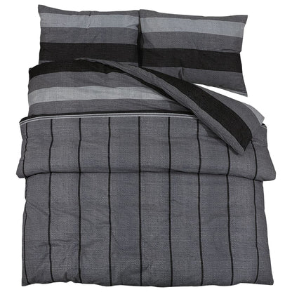 Duvet Cover Set Dark Grey 240x220 cm Cotton