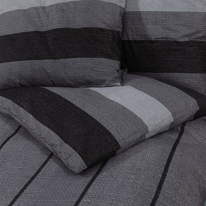 Duvet Cover Set Dark Grey 240x220 cm Cotton