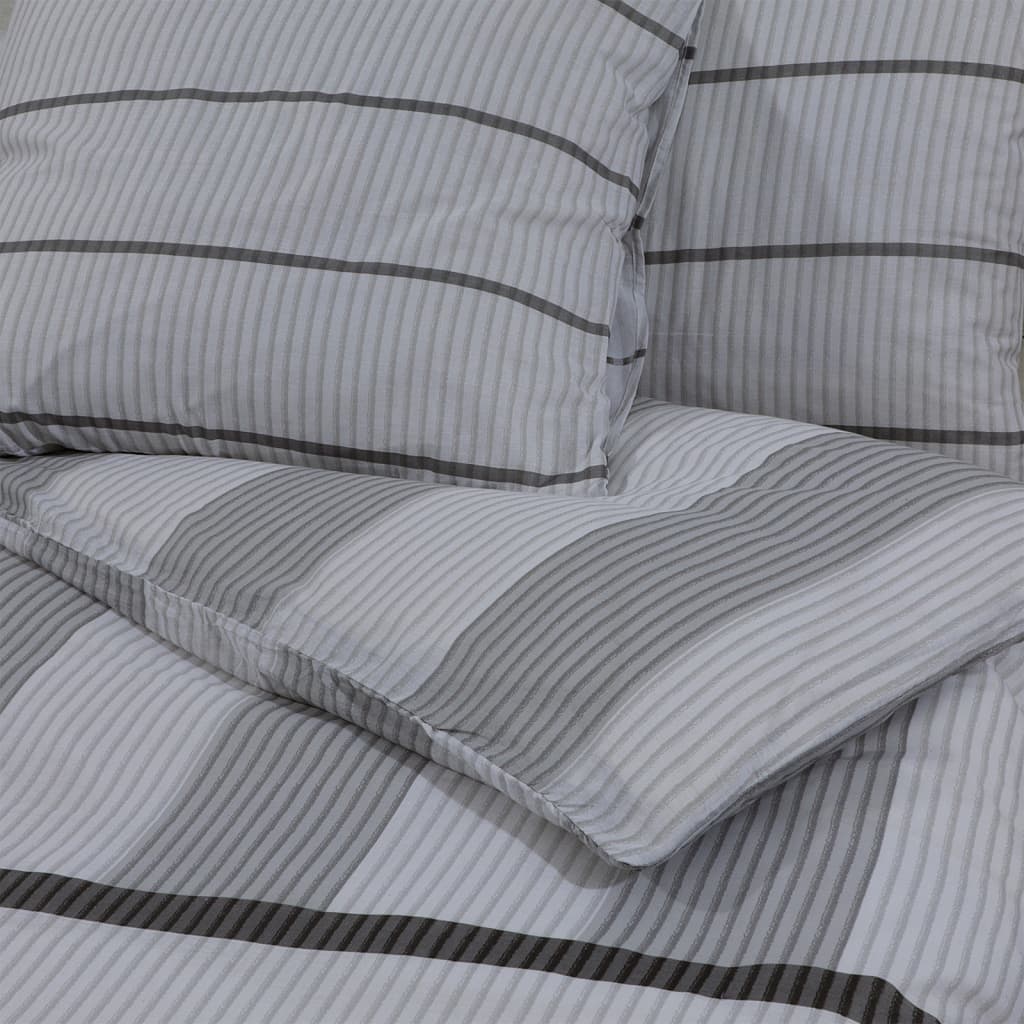 Duvet Cover Set Grey 140x200 cm Cotton