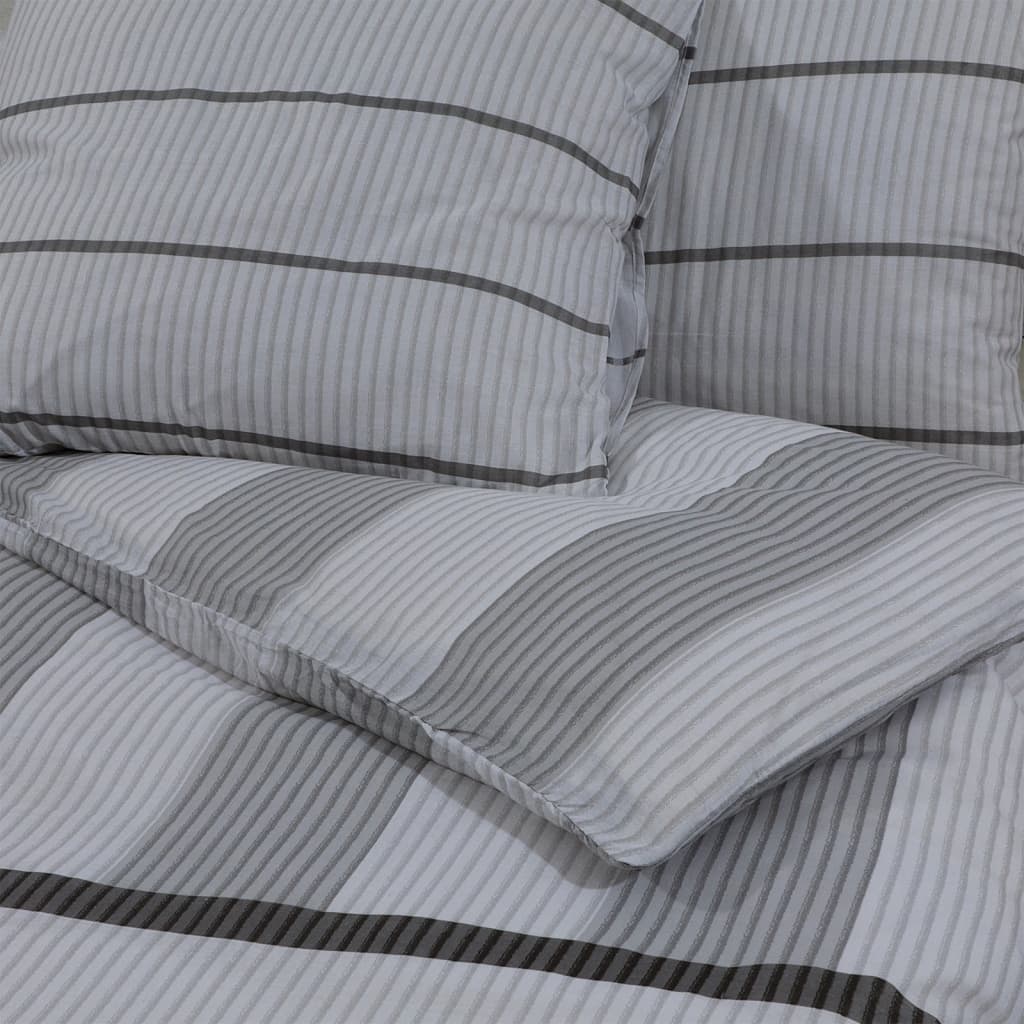 Duvet Cover Set Grey 220x240 cm Cotton