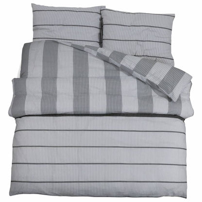 Duvet Cover Set Grey 260x240 cm Cotton