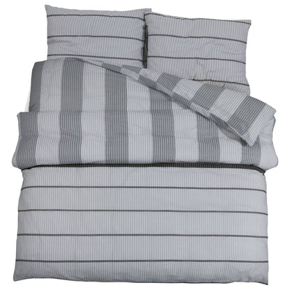 Duvet Cover Set Grey 200x220 cm Cotton