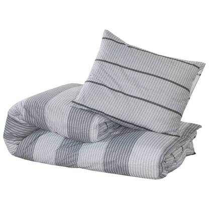 Duvet Cover Set Grey 200x220 cm Cotton