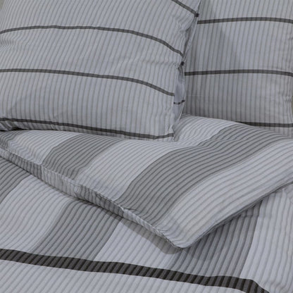 Duvet Cover Set Grey 200x220 cm Cotton