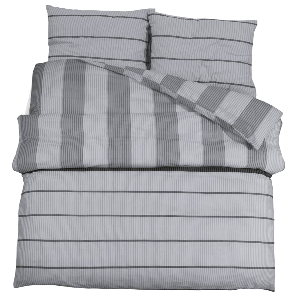 Duvet Cover Set Grey 260x220 cm Cotton