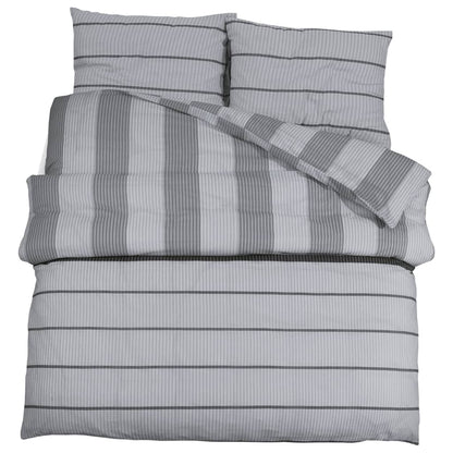 Duvet Cover Set Grey 260x220 cm Cotton