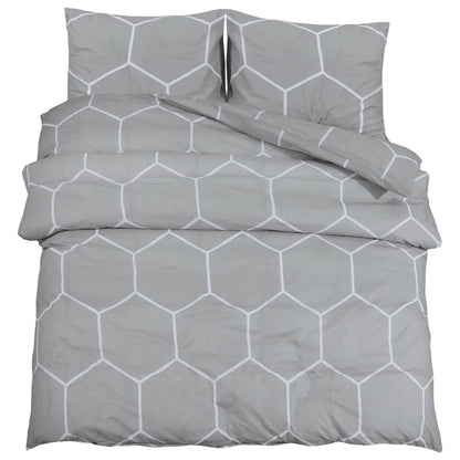 Duvet Cover Set Grey 135x200 cm Cotton